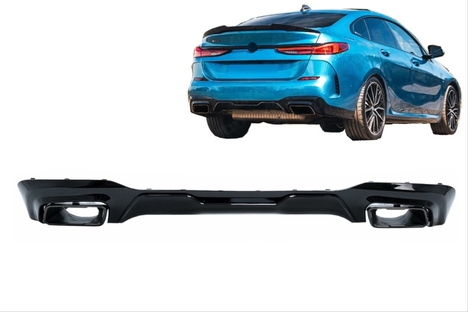 BMW F44 2 SERİSİ 2.35 GÖRÜNÜM DİFÜZÖR EGZOZ SETİ (PARLAK SİYAH) (SEDAN M TAMPON İÇİN)